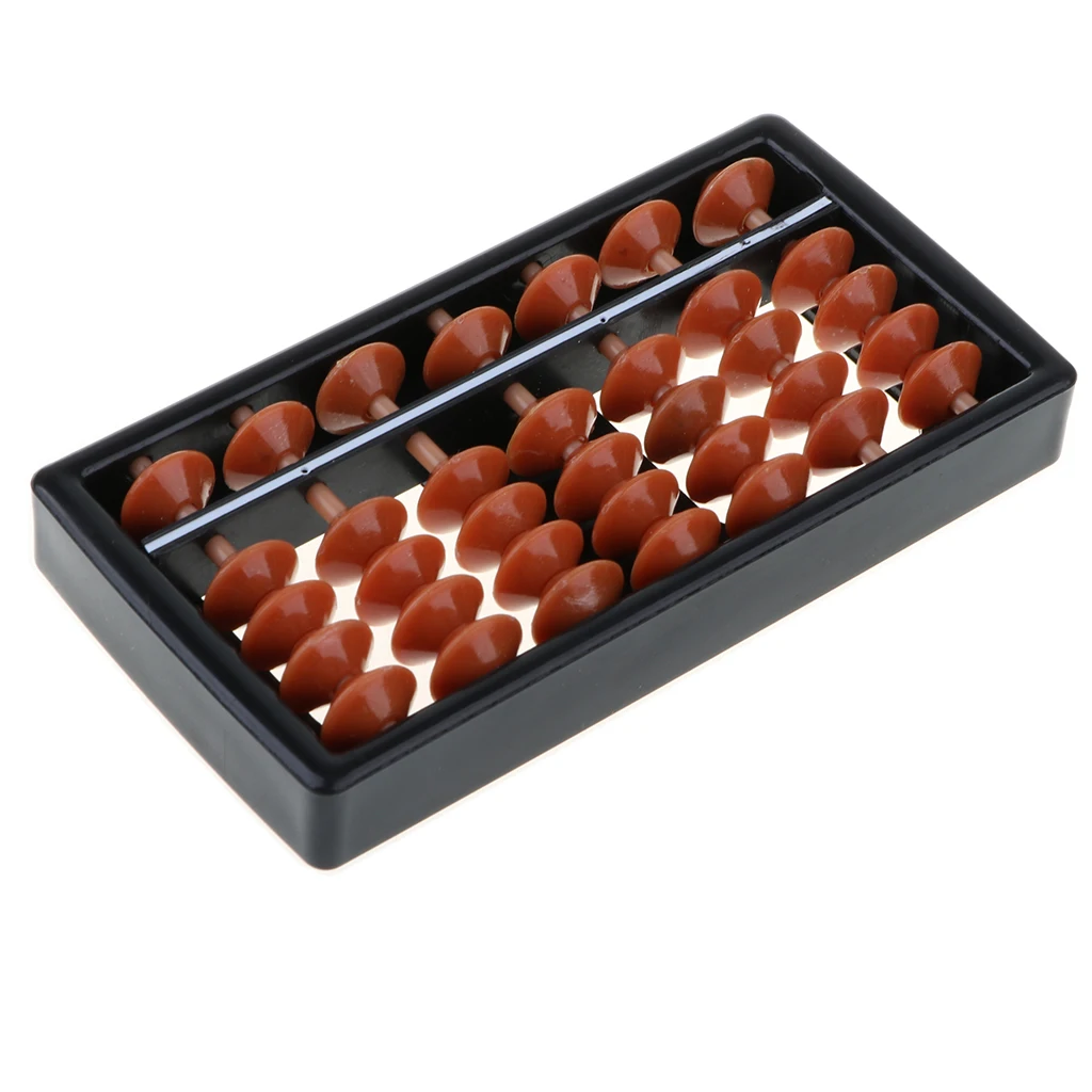 Plastic Brown Beads 7 Digits Arithmetic Learning & Teaching Tool Abacus Count Number Aid Children Math Learning Toy