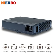 NIERBO 3500 Lumen Android Projektor IMAX 3D 1080 P Drahtlose Tragbare Projektor LED Batterie Außerhalb Home Cinema HDMI VGA USB