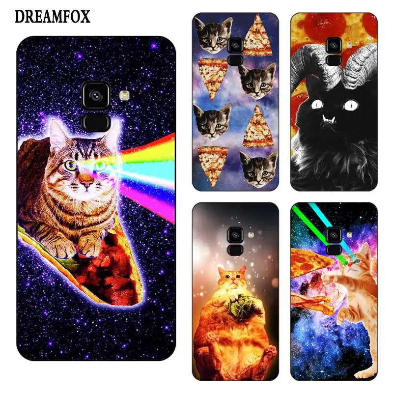 P169 Пицца Кошка Черный силиконовый чехол для Samsung Galaxy J2 J3 J4 J5 J6 J7 J8 Pro Plus Prime 2018 2017 |
