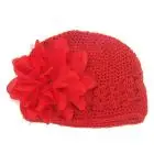 TELOTUNY/шапка для девочек, детска вязаня Шапочка-бини, милая вязаная шапочка для новорожденных, теплая шапочка с цветочным принтом, 6 мес.-3 года, реквизит для фотосъемки новорожденных, Z0828 - Цвет: Красный