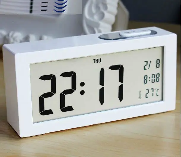 Простой Большой экран светодиодный часы большой шрифт электронные часы персонализированные фосфоресцирующие прикроватные часы офисный Настольный светильник часы