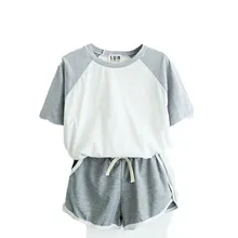 Tracksuit for women Spring And Summer 2016 Short Sleeve tshirt And Shorts Women’s suits In Two Colors Sets Women Plus Size