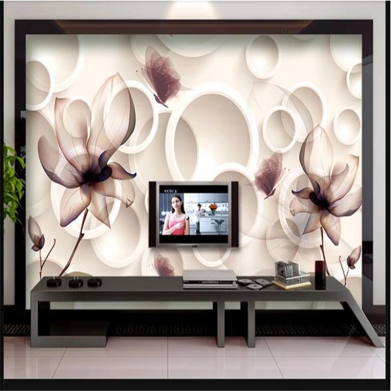 Beibehang Виниловые Обои фреска цветок магнолии ТВ задний план обои 3D гостиная Настенные обои для стен 3 d