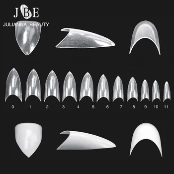 

Nail Art False Nails 600 Tips STILETTO Curved Pointy Nail Tips Fold the Non-trace Professional Artificial Plastic Fingernails