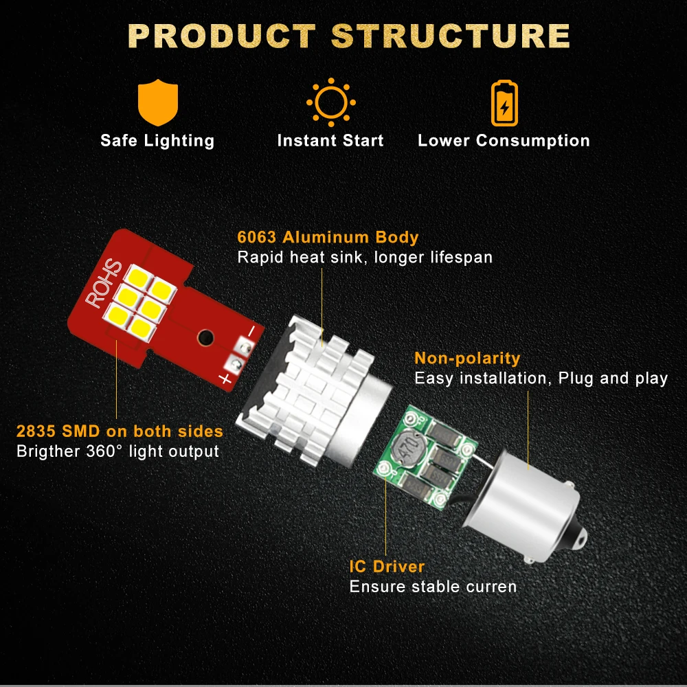 W21W светодиодный лампы 1400LM T20 7443 W21/5 Вт 7440 WY21W P21 5 Вт 3157 3156 P27W светодиодный светильник для заднего хода автомобиля сигнала поворота Стоп-сигнал LED DRL лампы 12V