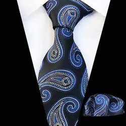 Mantieqingway 8 см кешью шеи галстуки для мужчин цветочный шейный платок Набор для Мужская рубашка с цветочным принтом для свадьбы Gravatas тонкий Hanky