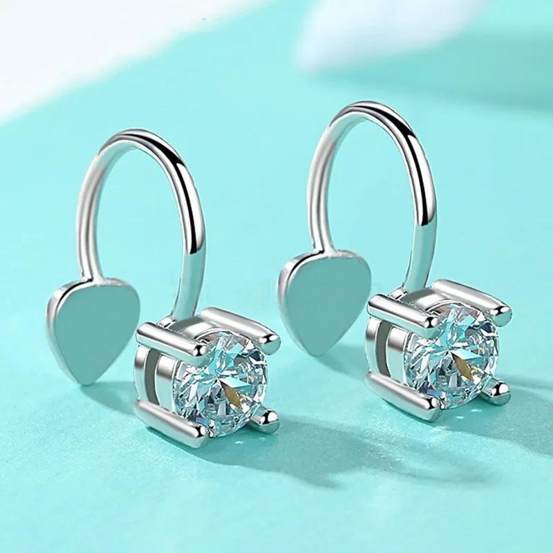 

New Design Clip Earrings Without Piercing for Women Silver 925 Earring with Zircons Stone Fashion Brand Jewelry Gifts No Hole