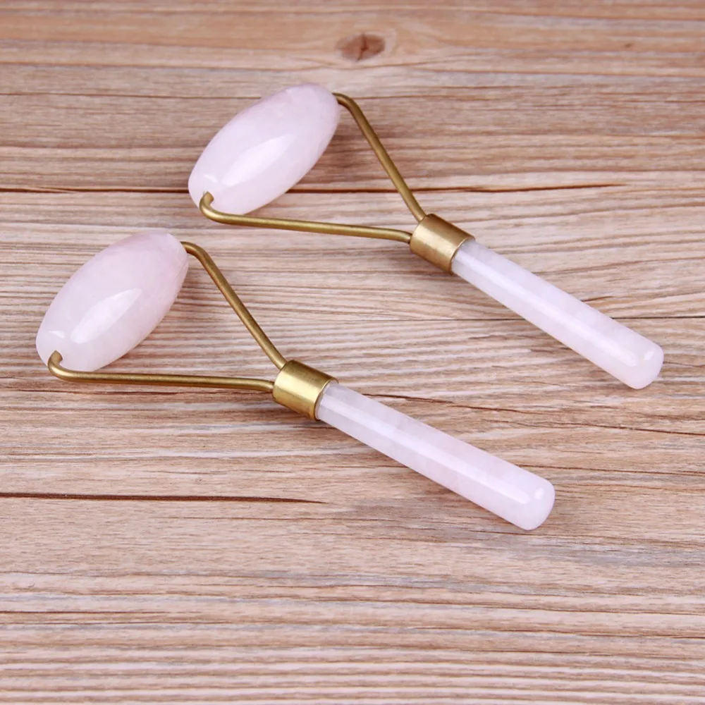 1pc Natural Healing Stone Figurine Crystal Massage Face Rose Quartz