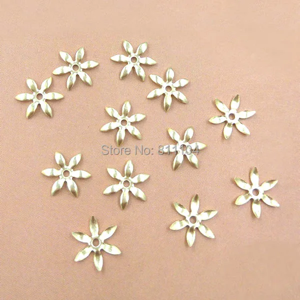 

9mm Raw Brass tone Metal Blank Vintage Filigree Flower Connector Links Wraps Spacer Beads DIY Jewelry Findings Charms