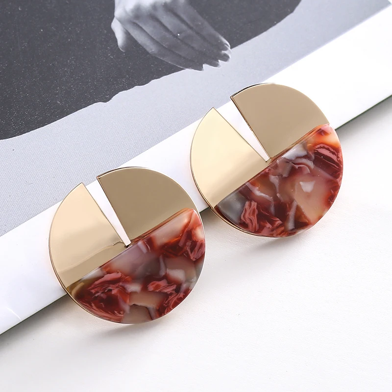 

Boho acrylic Stud Earrings for Women Cute Geometric Earing Vintage Earring Christmas Gift Earings Fashion Jewelry 2019 brincos