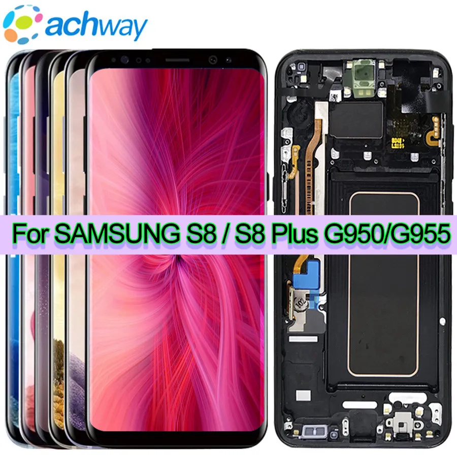 AMOLED экран для Samsung S8 ЖК дисплей G950 SAMSUNG Galaxy Plus G955 G950F дигитайзер сенсорного экрана с