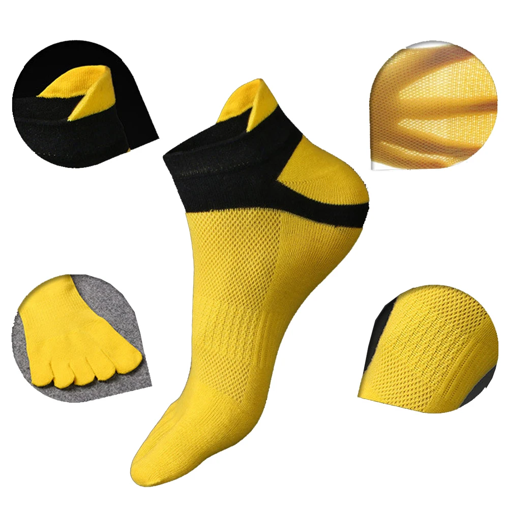 Высокое качество, мужские носки с пятью пальцами, впитывающие влагу, короткие сетчатые носки, эластичные носки, 5 цветов на выбор