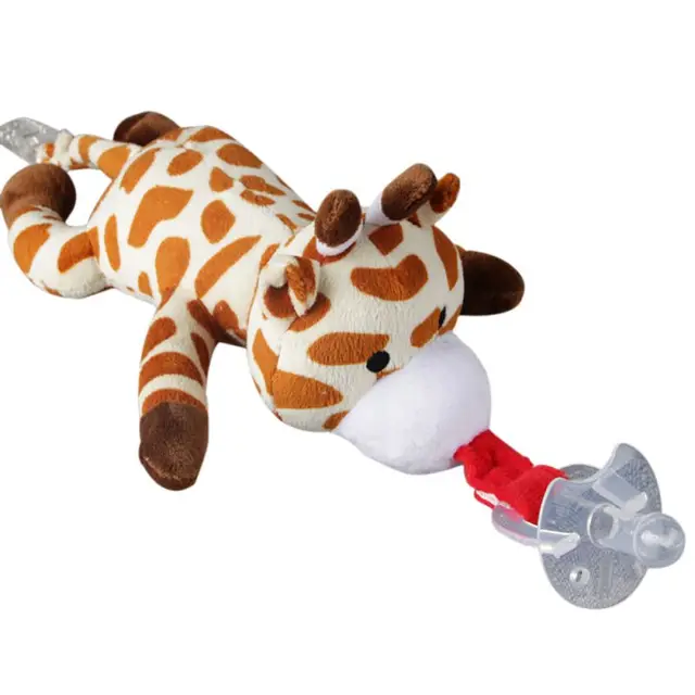 Baby Pacifier Holder Hanging Removable Plush Animal Doll Toy Soothie