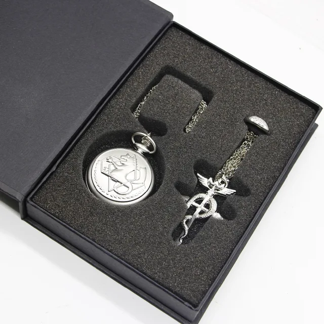 Vintage Full Metal Alchemist Edward Elric Cosplay Pocket watch Dull Polish Men's Vintage Full Metal Alchemist Edward Elric Cosplay Pocket watch Dull Polish Men's