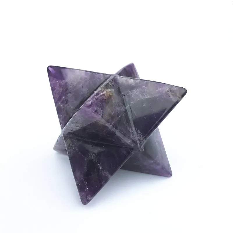 Natural Amethyst merkaba star Gemstone crystal Merkaba Stars 2