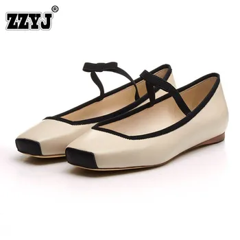 ZZYJ 2017 Professional Ballet Shoes Natural Leather Flat Leisure Women Shoes Genuine Leather Spring Summer Ms Shoes Black Beige