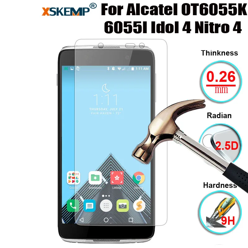 Закаленное стекло XSKEMP для Alcatel OT6055K 6055I Idol 4 Nitro ультратонкая Защитная пленка