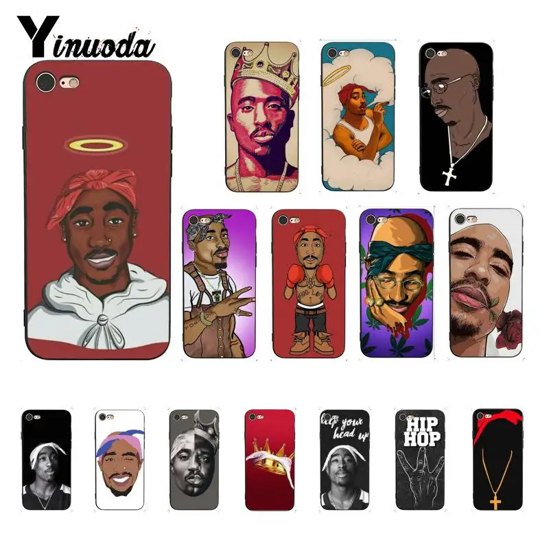 Yinuoda 2Pac Tupac Amaru Shakur жесткий силиконовый чехол для телефона iPhone 8 7 6 6S 6Plus X XS MAX 5 5S SE XR 10