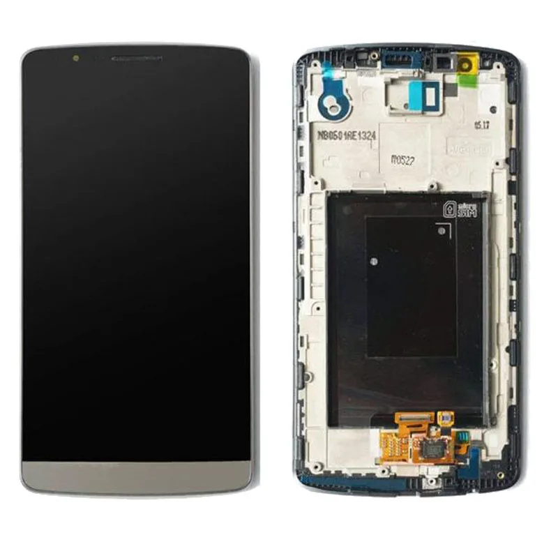 

100% Tested White Grey Gold For LG G3 D850 D851 D855 LCD Display Touch Screen With Frame Assembly