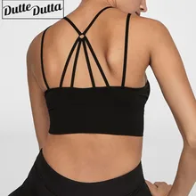 Для женщин на бретелях Топ для йоги с топы спортивный бюстгальтер с мягкими чашечками тренажерный зал дышащая Фитнес тренировочный бюстгальтер, Короткие топы черный спортивный бюстгальтер спортивную одежду ношения при активном образе жизни