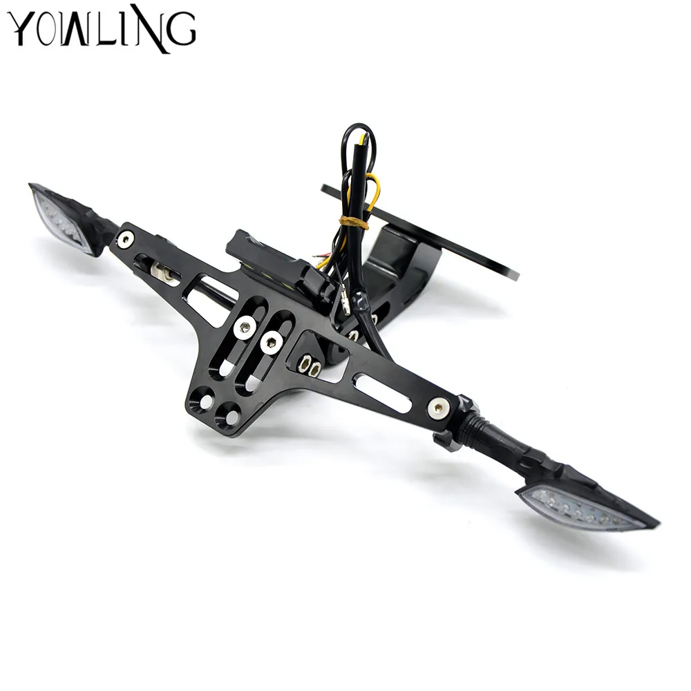 For YAMAHA YZF R3 R6 R25 MT25 MT03 MT07 Motorcycle Fender Eliminator Registration Plate Bracket License Plate Holder LED Light