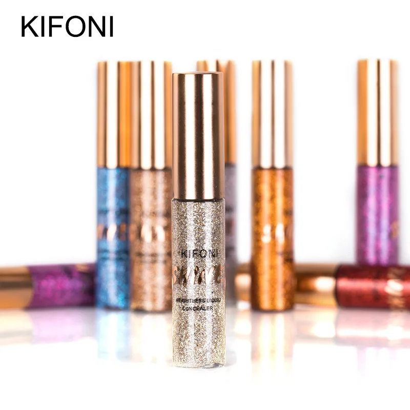 KIFONI Glitter Eyeliner Waterproof Makeup Eye Liner Pencils Long Lasting Shimmer White Blue Color Brand Liquid Eyeliner