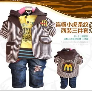 

Anlencool Children's Clothing Male Child Spring And Autumn Cartoon Sweatshirt Jeans Blazer Baby Three Pieces Set free Shipping