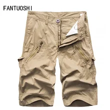 Новые мужские шорты Карго повседневные шорты с несколькими карманами мужские хлопковые прямые рабочие шорты мужские военные Короткие штаны плюс размер 40