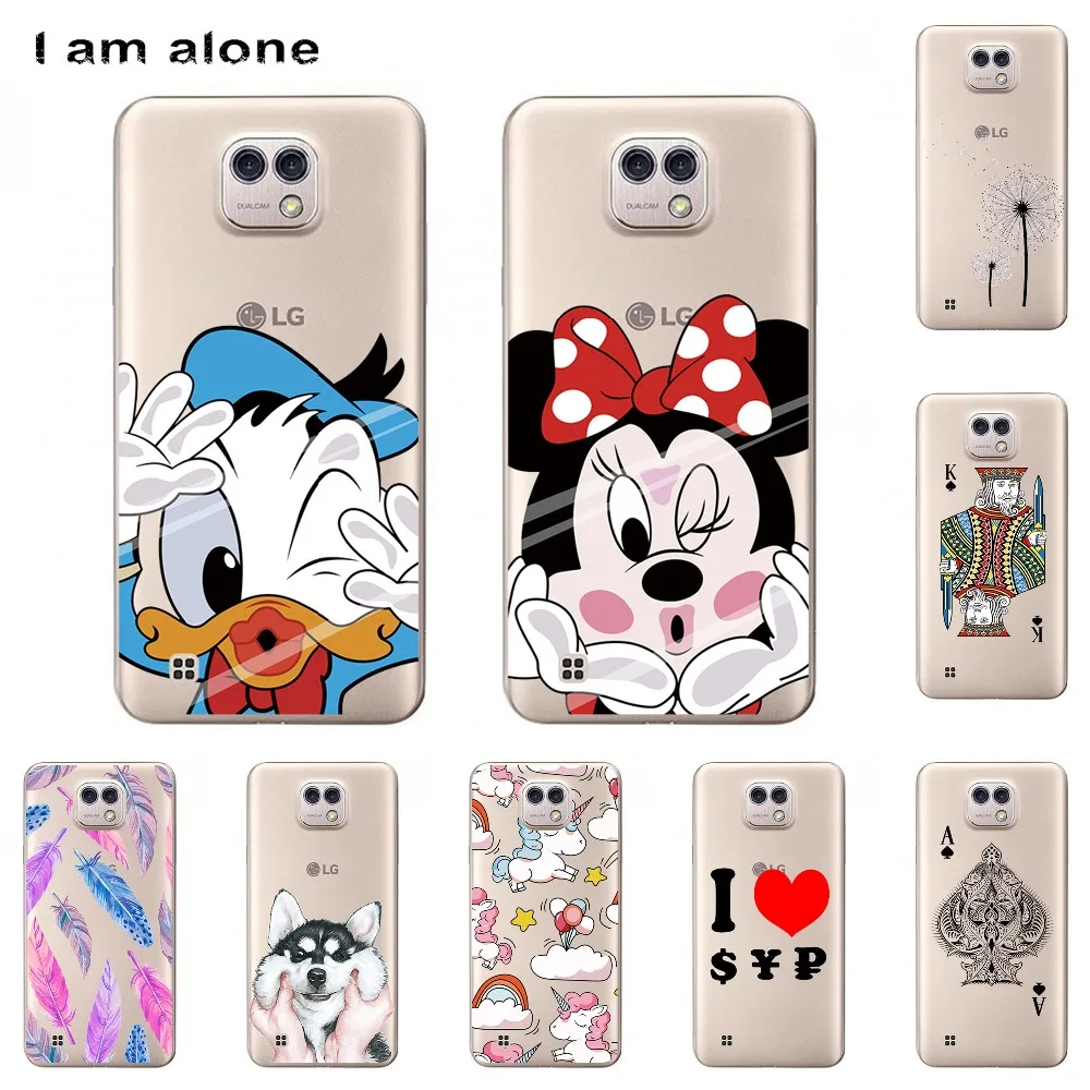 

I am alone For LG X Cam 5.2 inch Mobile Phone Cover Solf TPU Silicone Colorful Back Fashion Cute Animal Case For LG K580 Phone