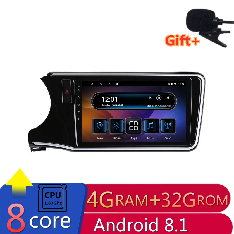 

10.1" 4G RAM 8 cores 1.87 Ghz Android Car DVD GPS Navigation For HONDA CITY 2014 2015 2016 2017 audio stereo car radio headunit
