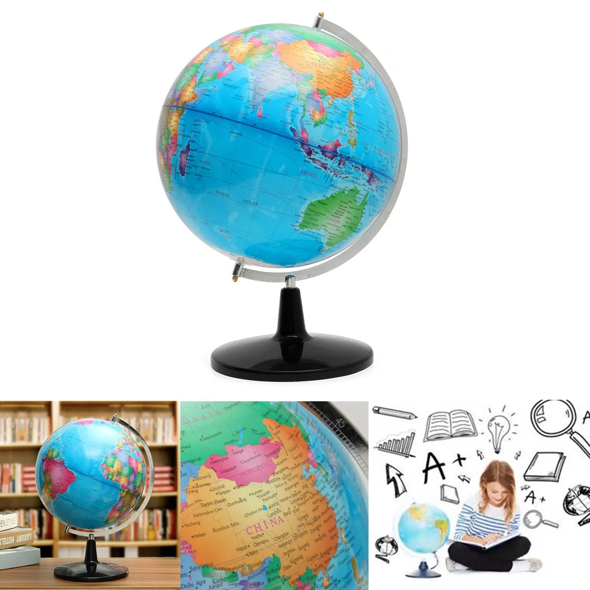 

Terrestrial Earth Globe World Map Globe Geography Educational Toy Fashion Home Office Aid Miniatures Decoration Gift For Kids