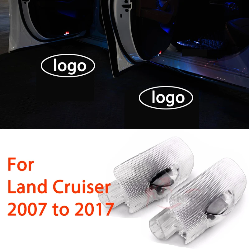 2PCS Led Car Door Logo Light For Toyota Land Cruiser 2007 2018 Logo