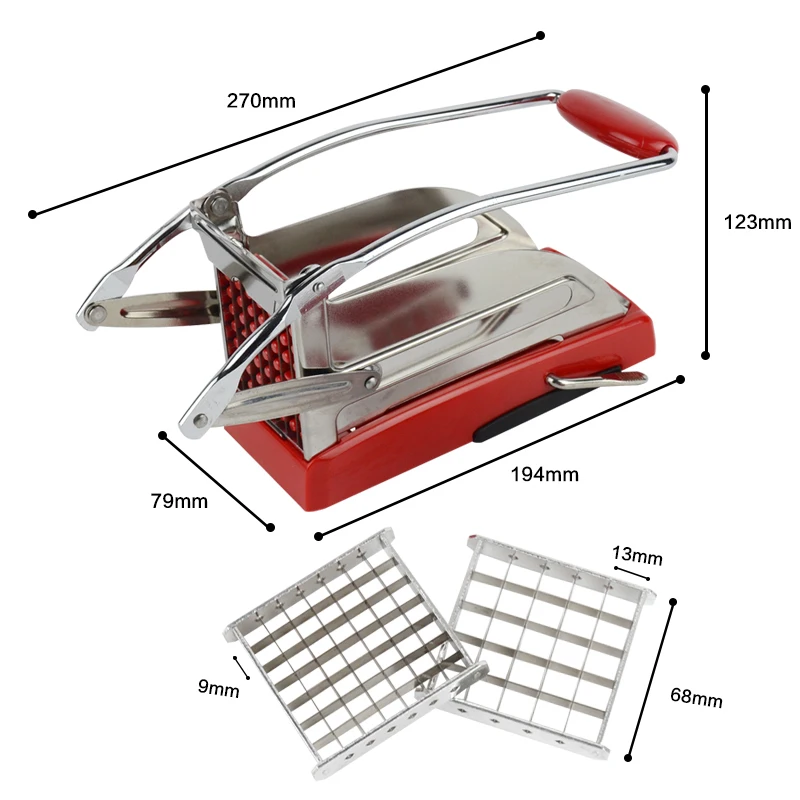 Роскошный резак для картофельных чипсов, кухонный резак для резки картофельных чипсов, измельчитель, нож с 2 режущими лезвиями, домашний измельчитель для картофеля фри