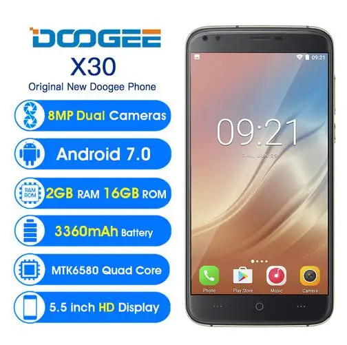 In Stock! DOOGEE X30 Four Cameras 3G WCDMA Android