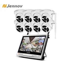 Jennov 8CH 12 дюймов ЖК-дисплей видеонаблюдение NVR 2MP HD открытый IP Камера Wi-Fi безопасности Камера Системы комплект видеонаблюдения P2P HDMI IR-C