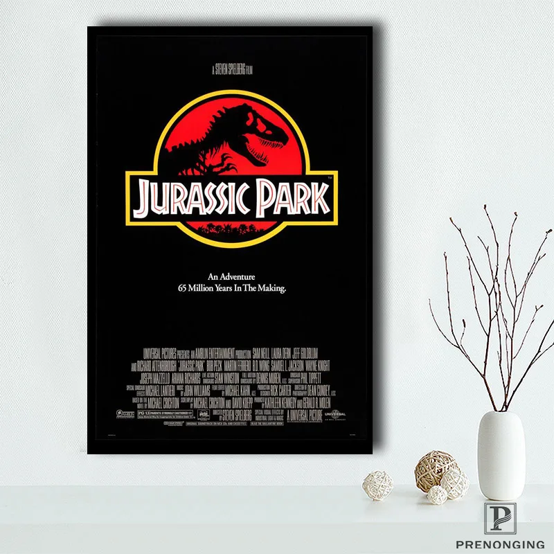 

Canvas Poster Silk Fabric Jurassic Park Movie Custom Paper Classical Picture Retro Prints posters Poster home decor@190414-S-1