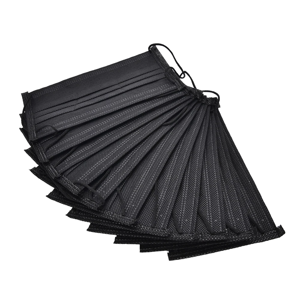

10pcs/Pack Black mouth Mask sunscreen disposable mask anti dust Activated carbon filter Anti Fog Respirator Mouth Mask