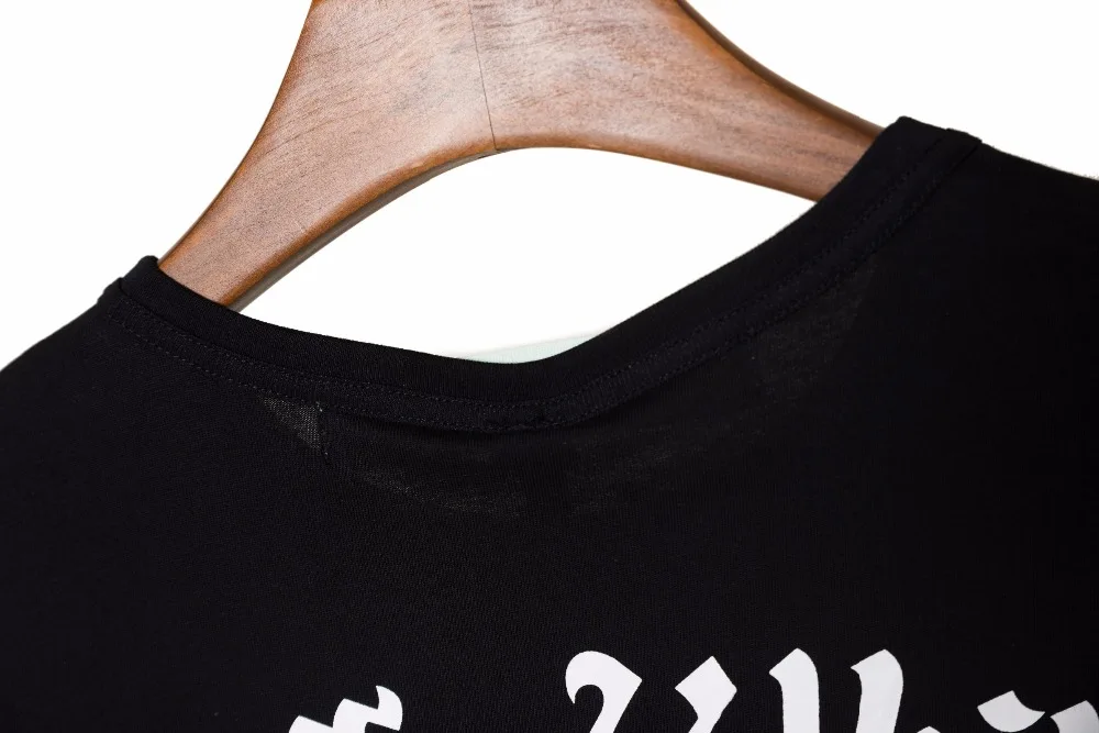 OFF-WHITE OW Street хип хоп письмо хлопок мужская футболка с коротким рукавом