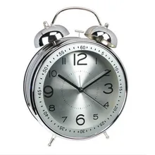 Brand Authentic Large 4 inch 8 inch Fashion Creative Cute Alarm Clock Mute Vintage Aluminum Decorative Metal Table Clock Face