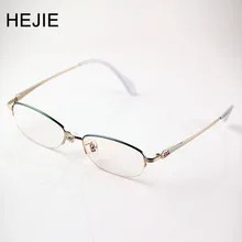 Модные женские оправа для очков из чистого титана, очки для близорукости, прозрачные линзы, овальная полуоправа, 3 цвета, размер 53-16-135мм Y1023