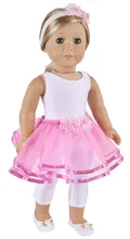 Elegant Ballet Dress Jumpsuit Shoes Hairband Doll Clothes For 18 American Girl