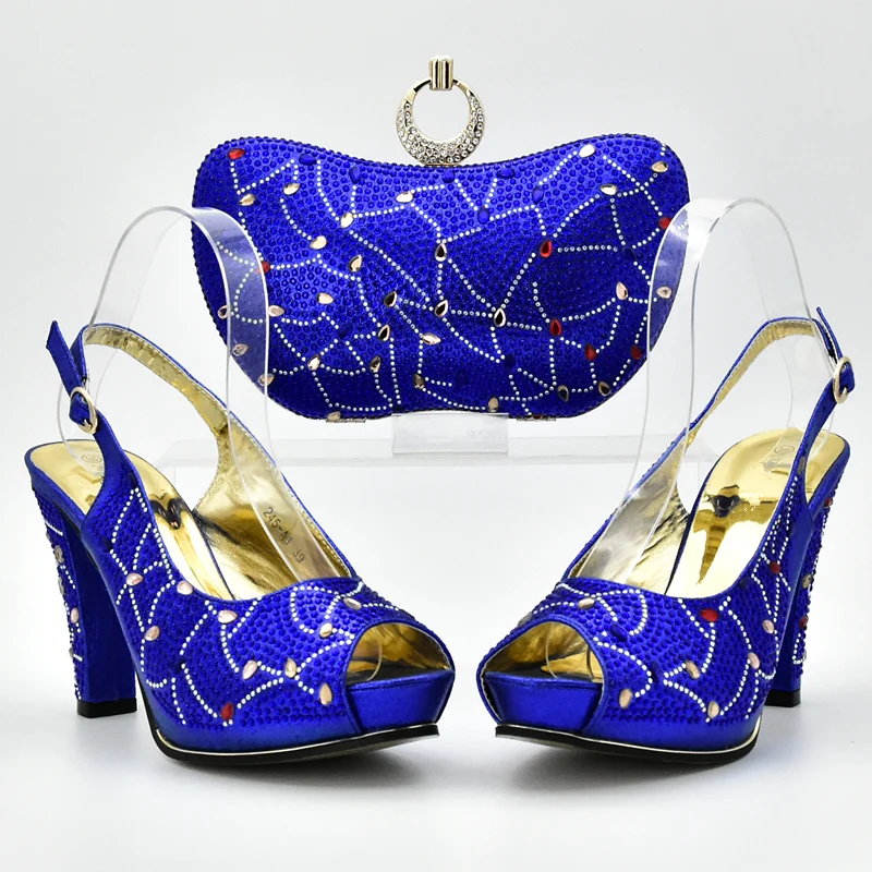 Party silber Gold orange Und Hochzeit Farbe New Royal 2018 Blau Set Schuh grün rot Frauen Tasche Afrikanischen Sets In Schuhe Für königliches gxqH8FRaHw