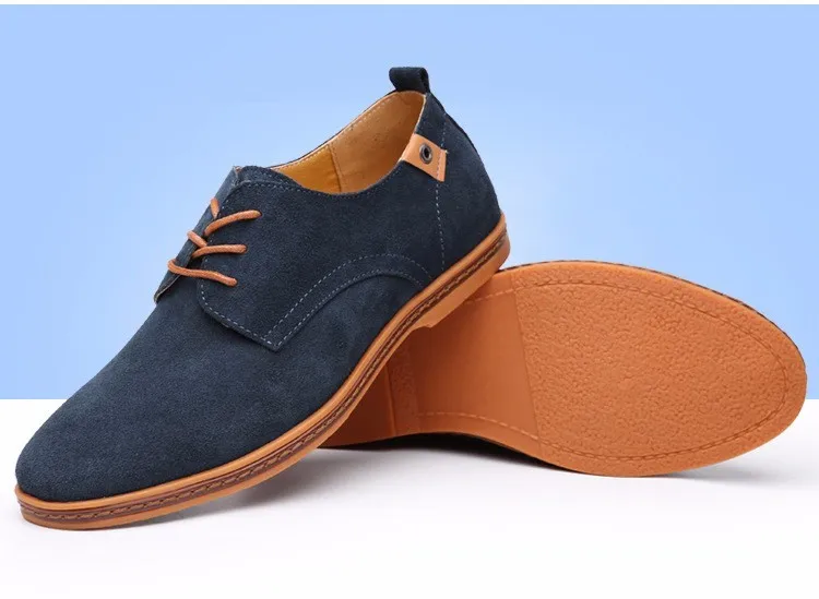 2015 New men flock leather casual shoes men spring autumn lace up brand design men casual shoes high quality ET01 (3)