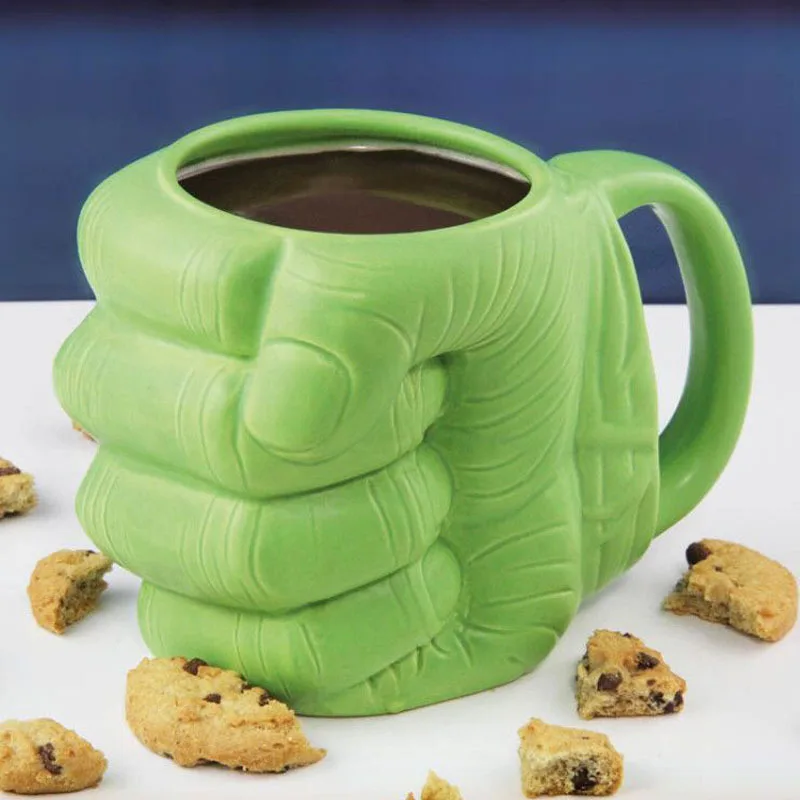 

Personality Funny Green Hulk Fist Ceramic Mug Coffee Tea Milk Cups Anime Porcelain Drinking Beer Mugs Boy Man Drinkware Gifts