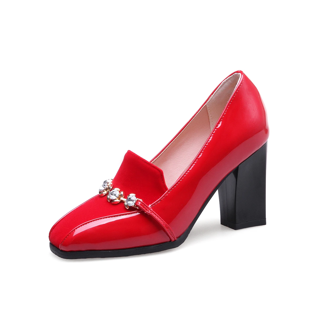 High Heels Shoes Women White Wedding Shoes Thick High Heels Fashion Party Pumps Footwear black Red Big Size43