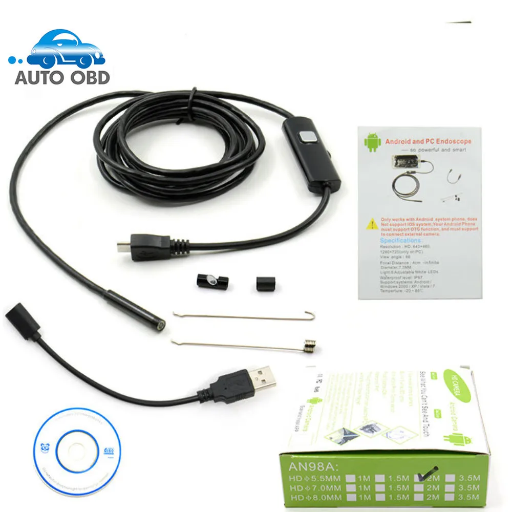 

5M 7MM mini usb endoscope endoscoop Camera 6 LED Underwater Borescope Industrial Inspection camera Micro-cameras For Windows PC