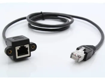 

10pcs---1M/39.4" Screw Lock Panel Mount RJ-45 RJ45 CAT5 Male to Female LAN Ethernet Network Extension Cable + Screws