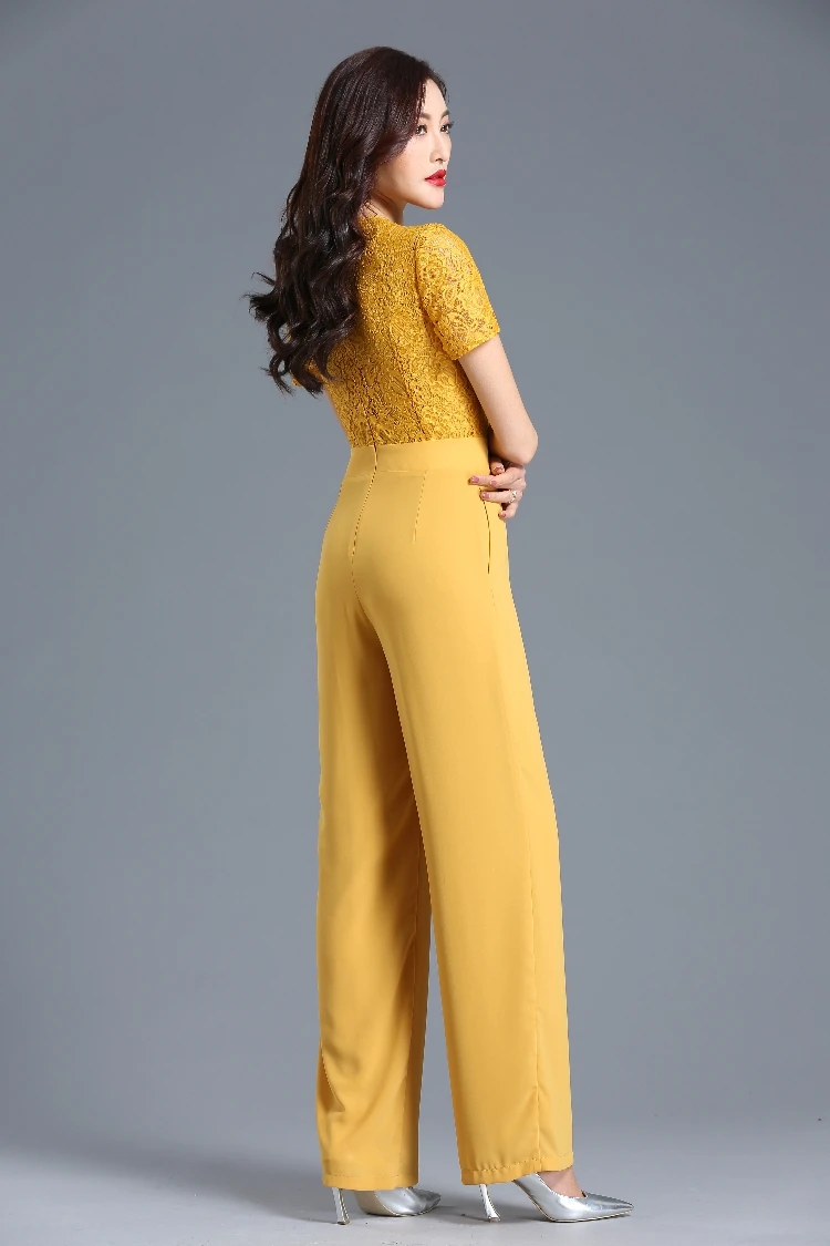 Lace Jumpsuit for Women 2019 Summer Party Overalls Short Sleeve Chiffon Bohemian Elegant Wide Leg Suit Plus Size 3XL 4XL Lace Jumpsuit for Women 2019 Summer Party Overalls Short Sleeve Chiffon Bohemian Elegant Wide Leg Suit Plus Size 3XL 4XL