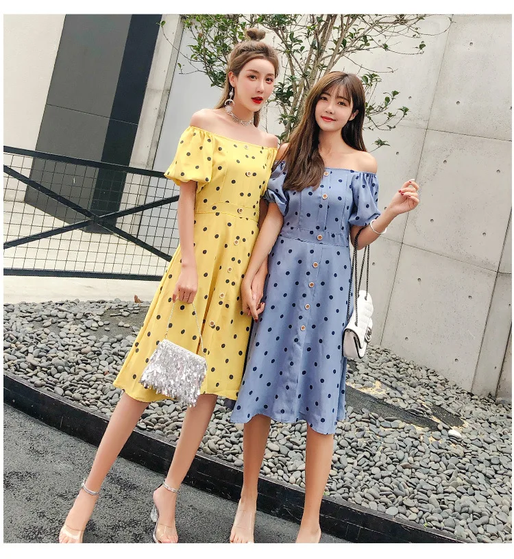 Franse meisje herstellen van oude manieren 2019 zomer herstellen oude manieren sluit taille te tonen een schouder sexy en smelten jurk Franse meisje herstellen van oude manieren 2019 zomer herstellen oude manieren sluit taille te tonen een schouder sexy en smelten jurk