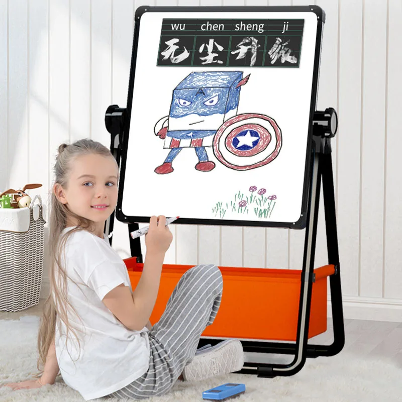 

Children's drawing board double side magnetic blackboard lift support baby home teaching board painting set graffiti board